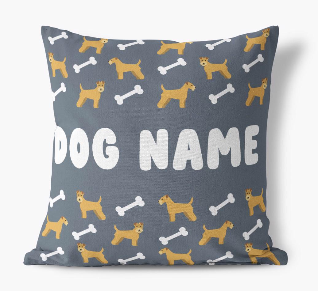 Bone Pattern: Personalized {breedFullName} Canvas Pillow