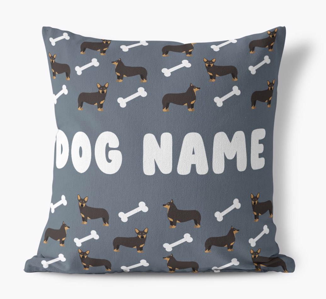Bone Pattern: Personalized {breedFullName} Canvas Pillow