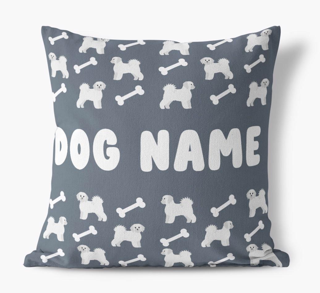 Bone Pattern: Personalized {breedFullName} Canvas Pillow