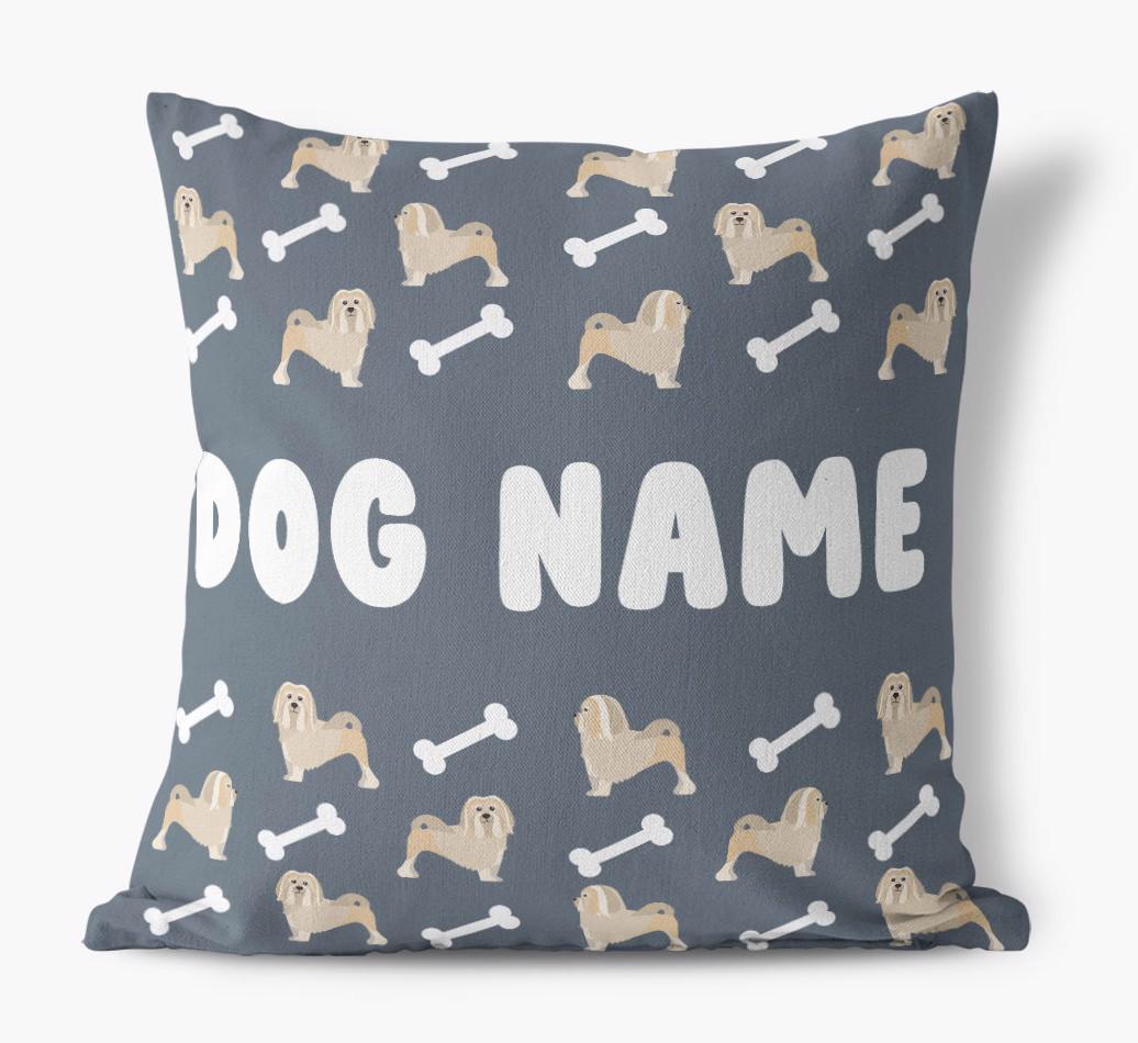 Bone Pattern: Personalized {breedFullName} Canvas Pillow