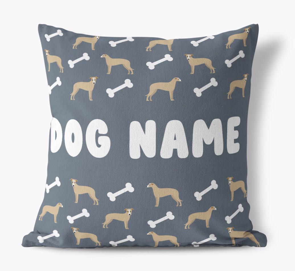 Bone Pattern: Personalized {breedFullName} Canvas Pillow