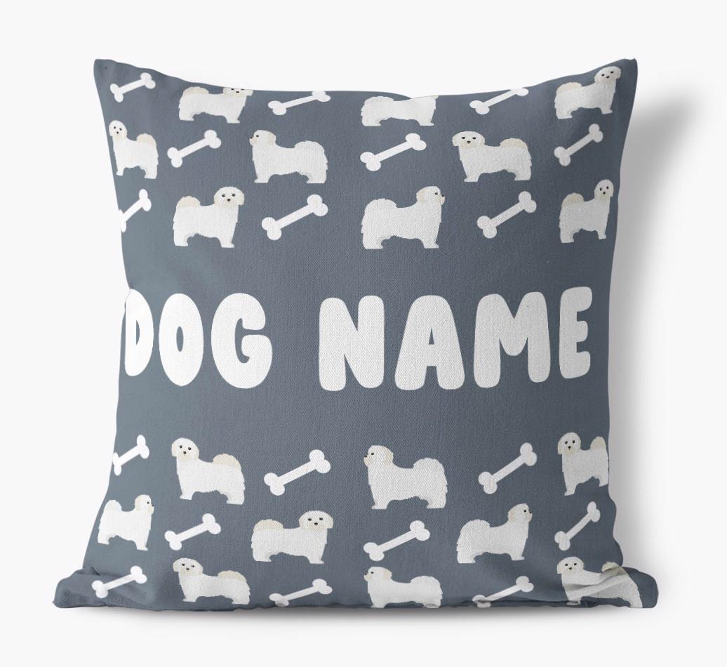 Bone Pattern: Personalized {breedFullName} Canvas Pillow