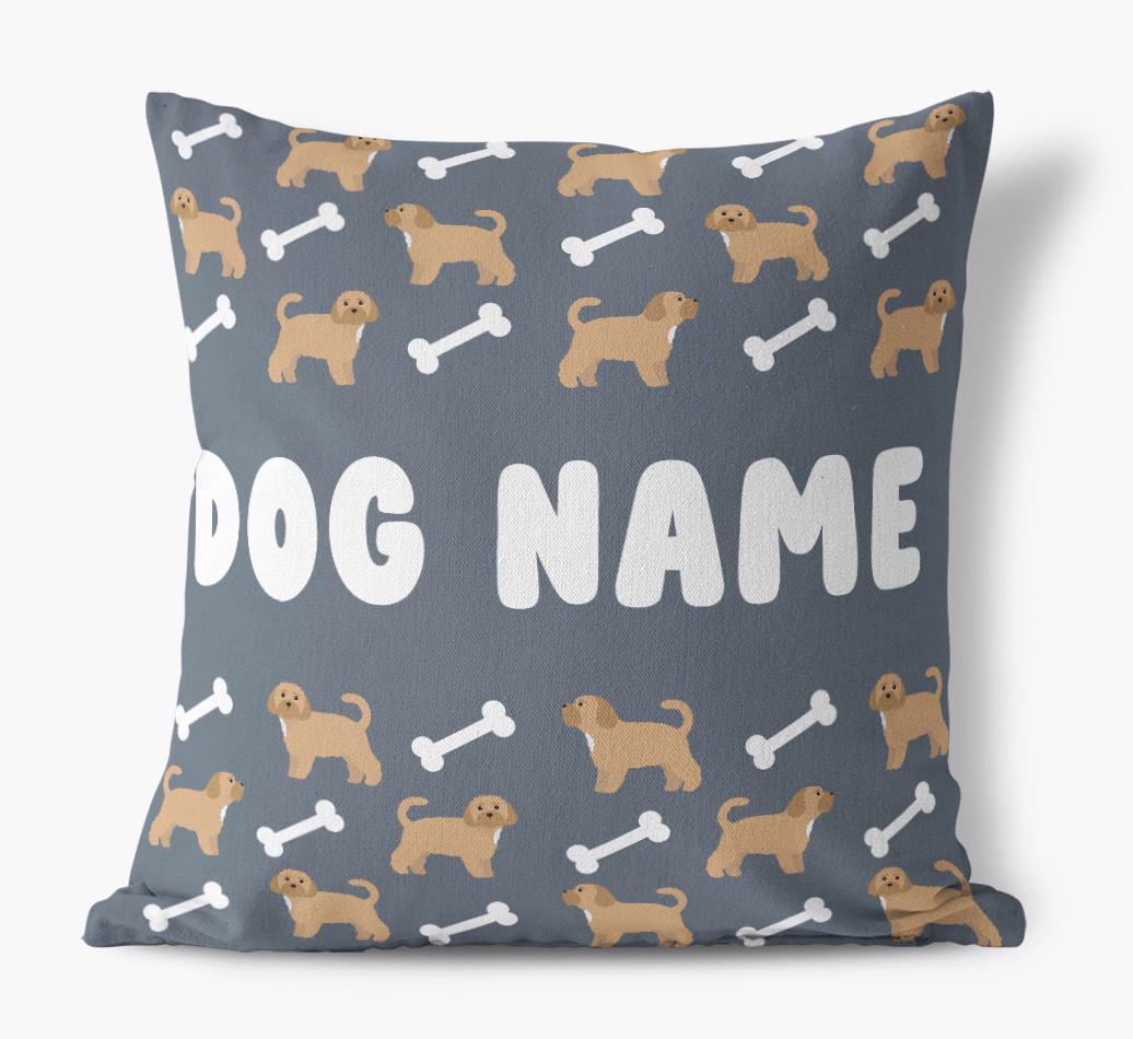 Bone Pattern: Personalized {breedFullName} Canvas Pillow