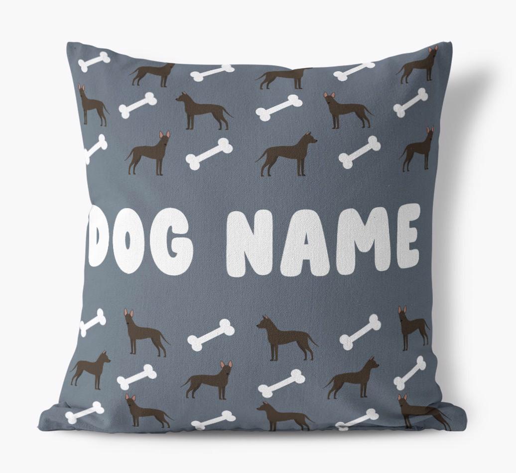 Bone Pattern: Personalized {breedFullName} Canvas Pillow