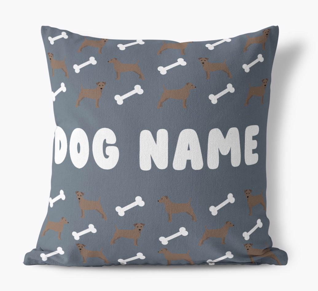 Bone Pattern: Personalized {breedFullName} Canvas Pillow