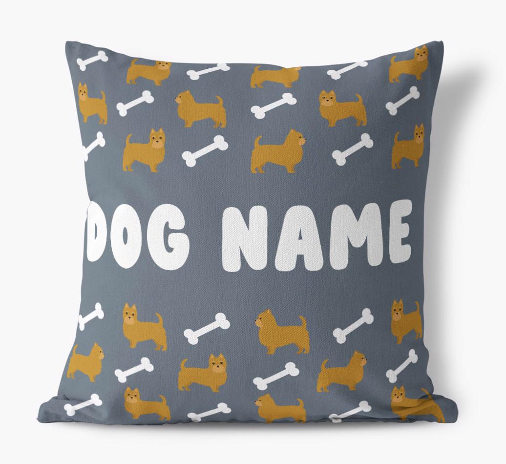 Bone Pattern: Personalized {breedFullName} Canvas Pillow