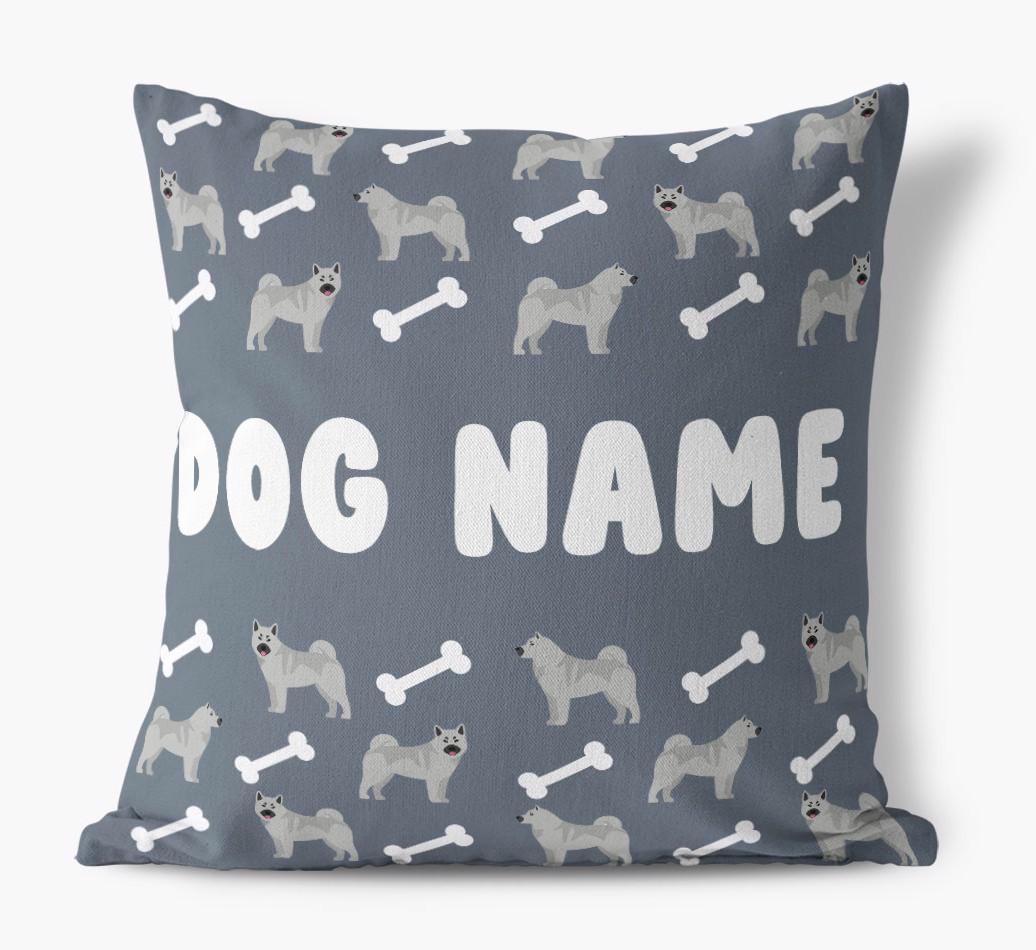 Bone Pattern: Personalized {breedFullName} Canvas Pillow