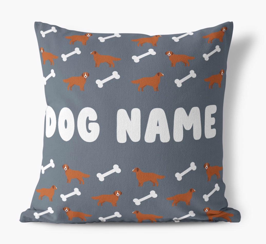 Bone Pattern: Personalized {breedFullName} Canvas Pillow