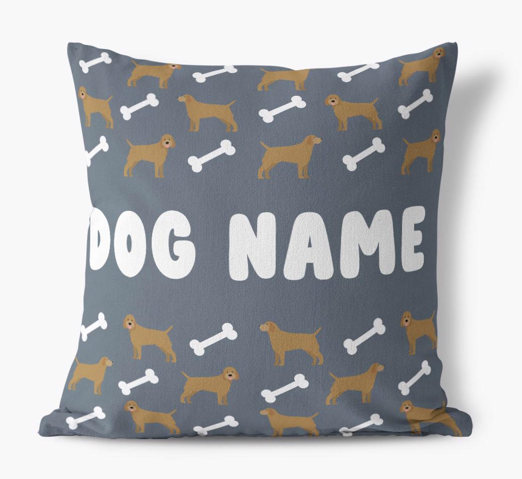 Bone Pattern: Personalized {breedFullName} Canvas Pillow
