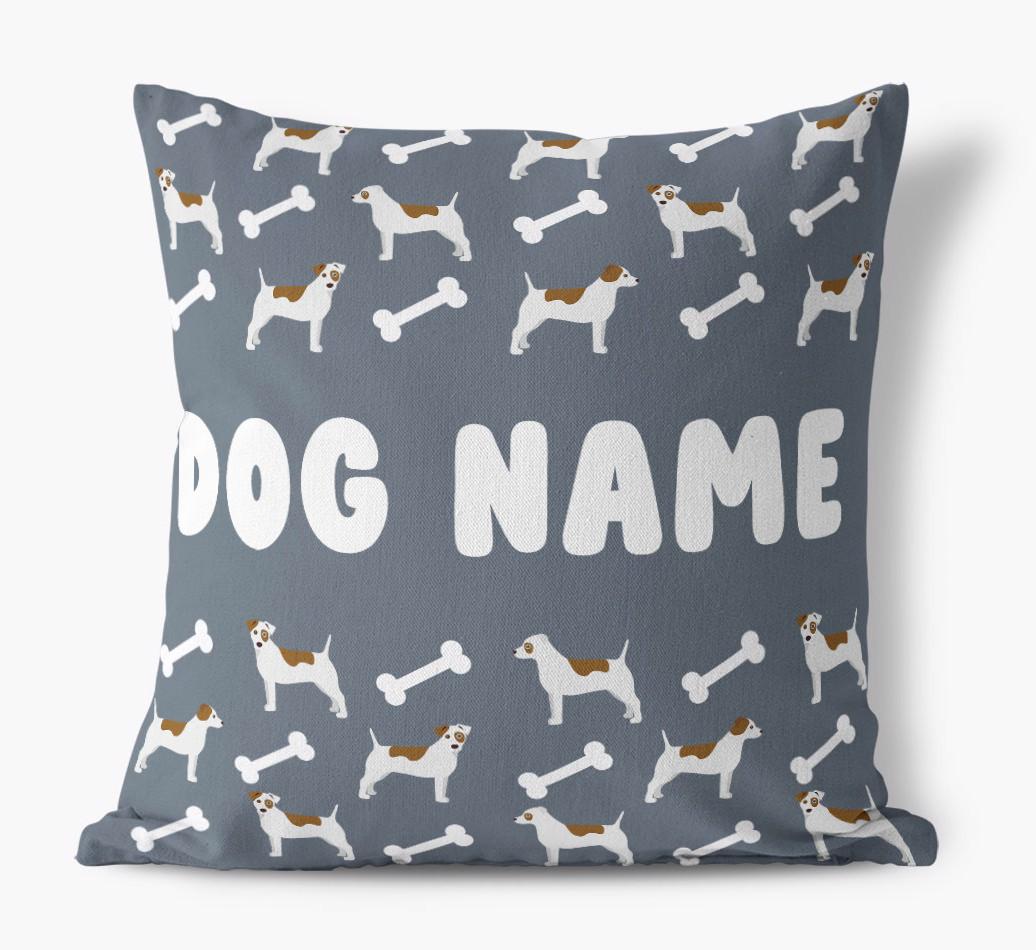 Bone Pattern: Personalized {breedFullName} Canvas Pillow