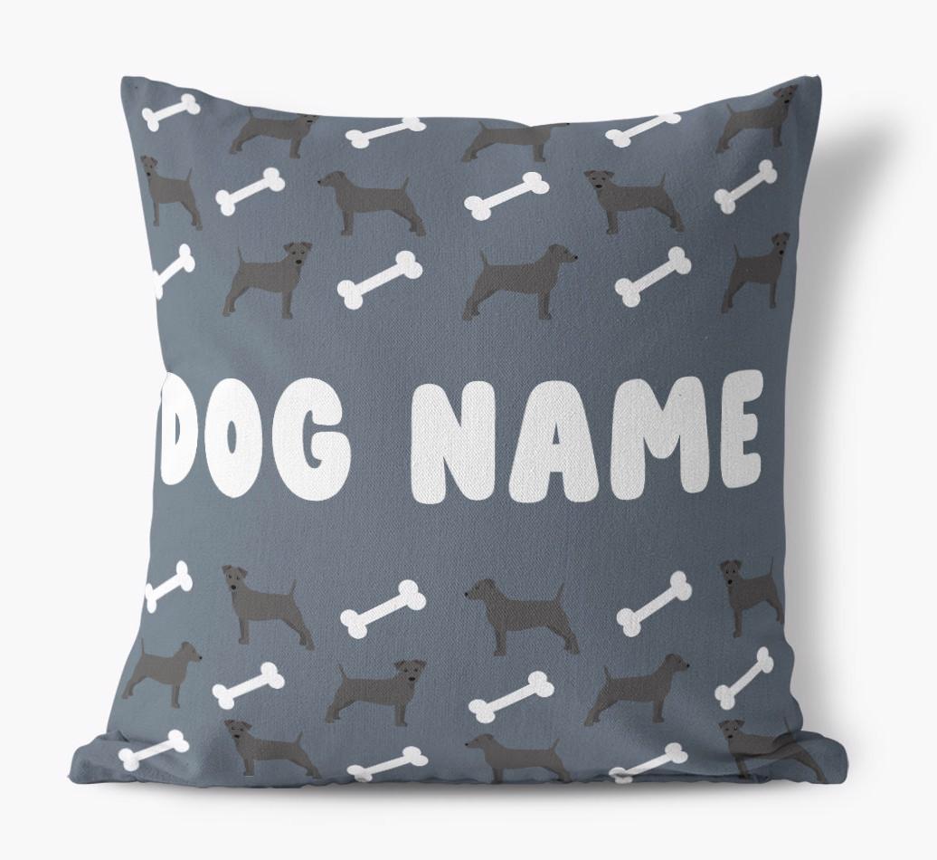 Bone Pattern: Personalized {breedFullName} Canvas Pillow