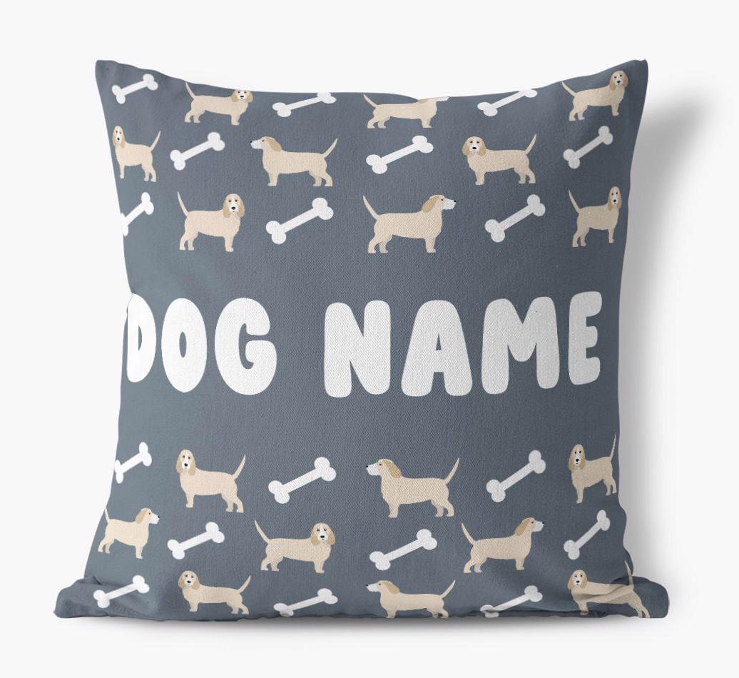 Bone Pattern: Personalized {breedFullName} Canvas Pillow