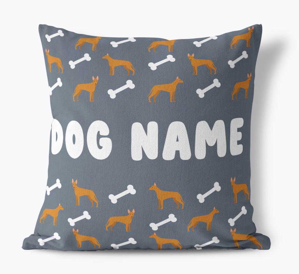 Bone Pattern: Personalised {breedFullName} Canvas Cushion 