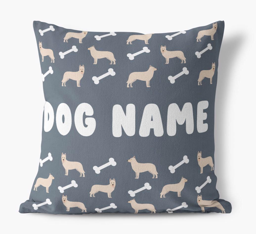 Bone Pattern: Personalized {breedFullName} Canvas Pillow