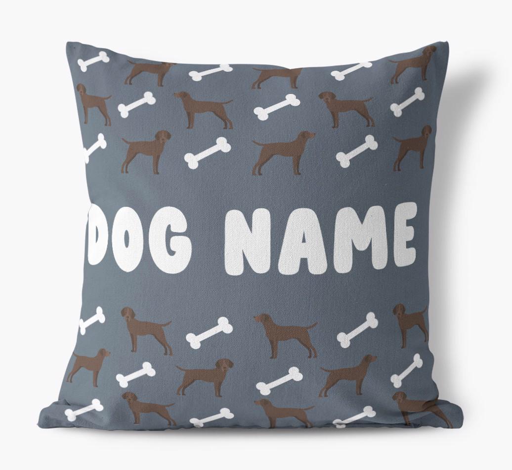 Bone Pattern: Personalized {breedFullName} Canvas Pillow