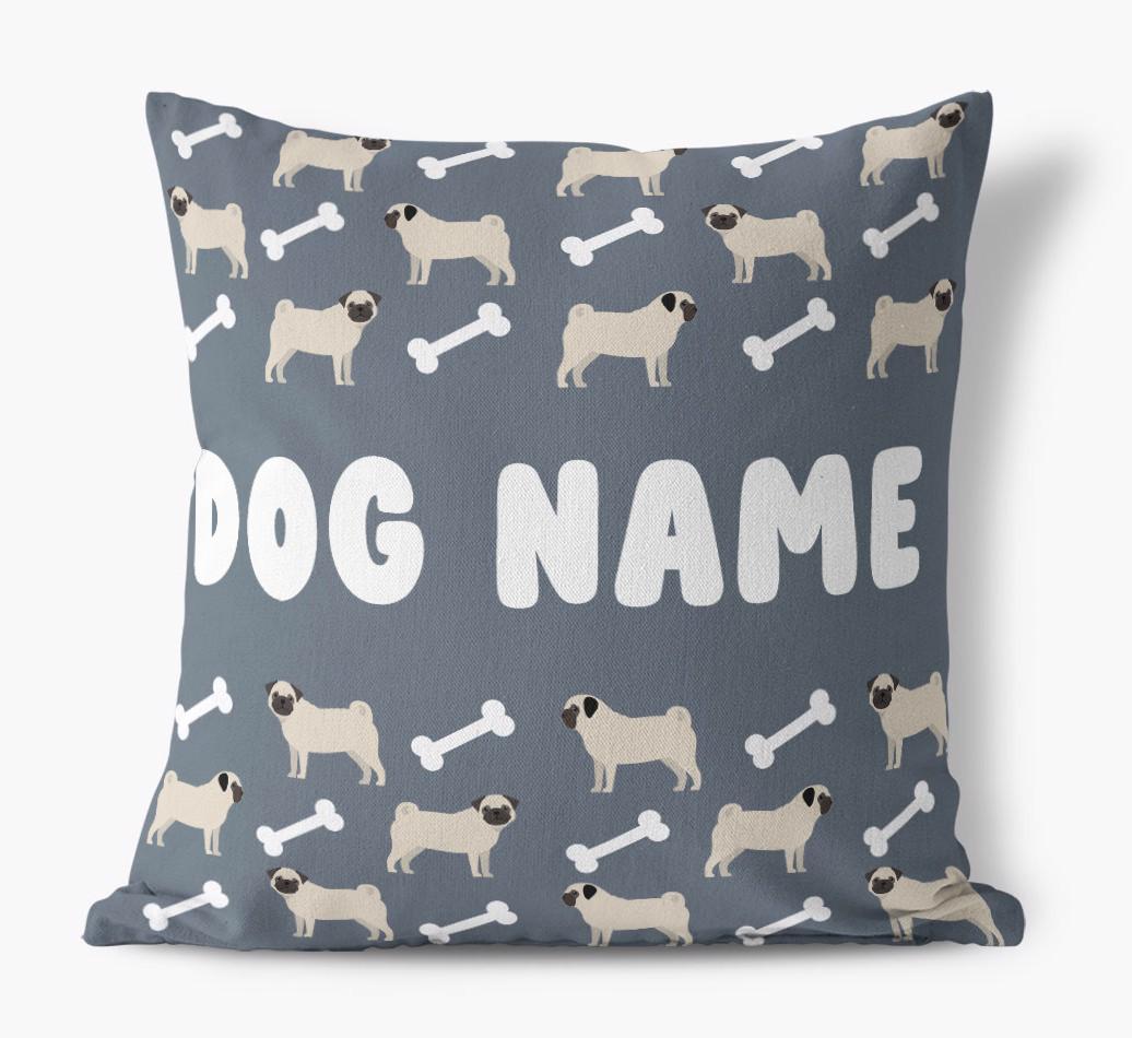 Bone Pattern: Personalized {breedFullName} Canvas Pillow