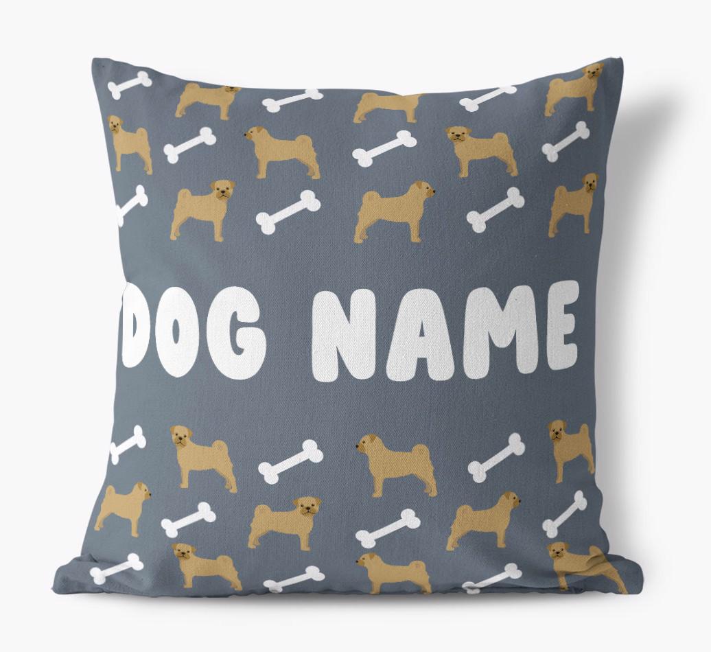Bone Pattern: Personalized {breedFullName} Canvas Pillow