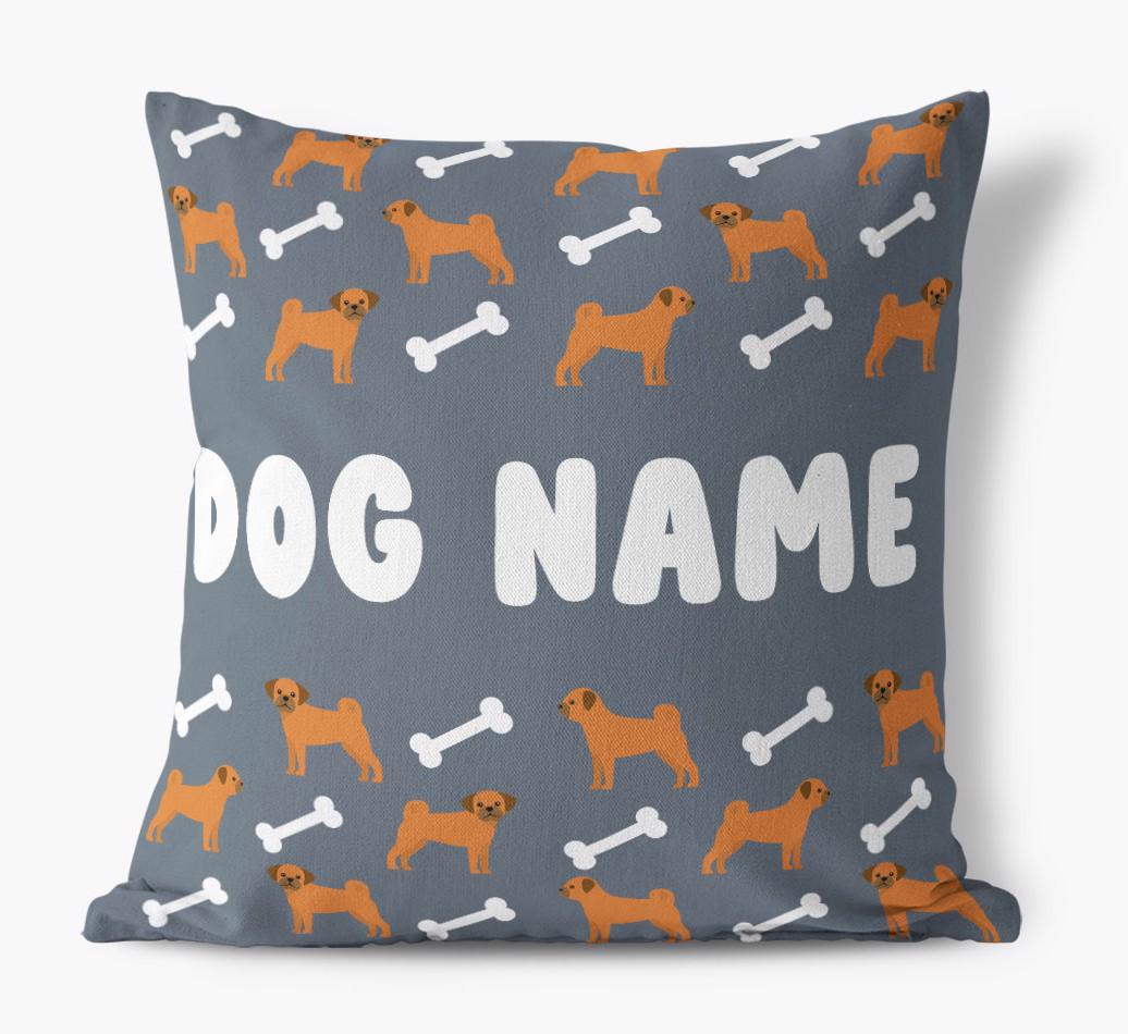 Bone Pattern: Personalized {breedFullName} Canvas Pillow