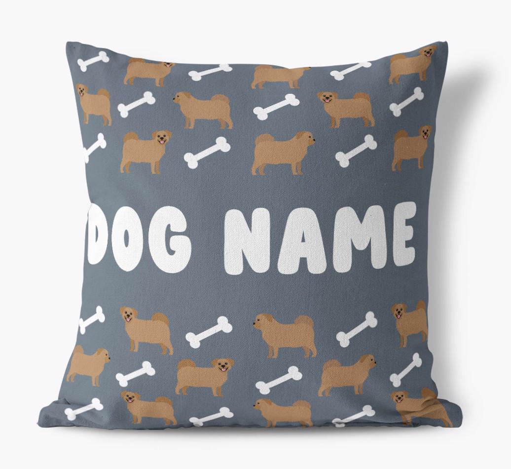 Bone Pattern: Personalized {breedFullName} Canvas Pillow