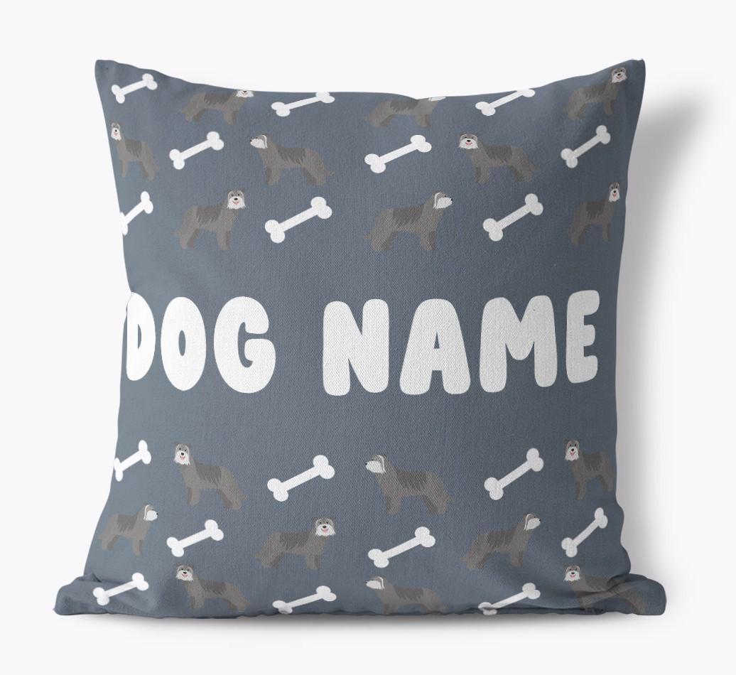 Bone Pattern: Personalized {breedFullName} Canvas Pillow