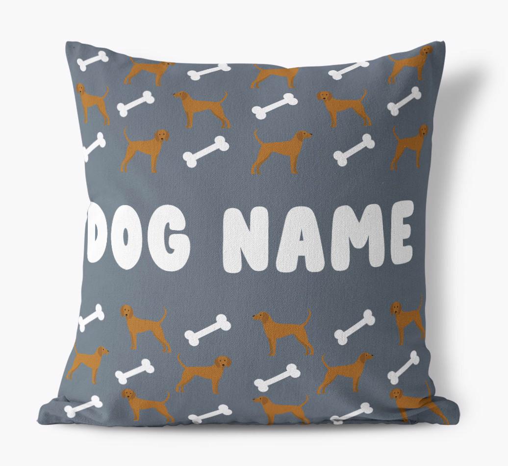 Bone Pattern: Personalized {breedFullName} Canvas Pillow