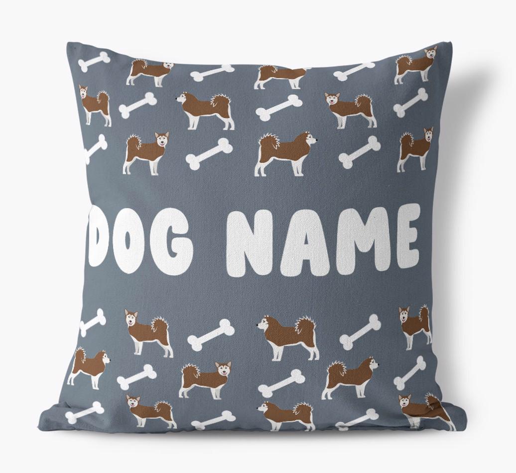 Bone Pattern: Personalized {breedFullName} Canvas Pillow