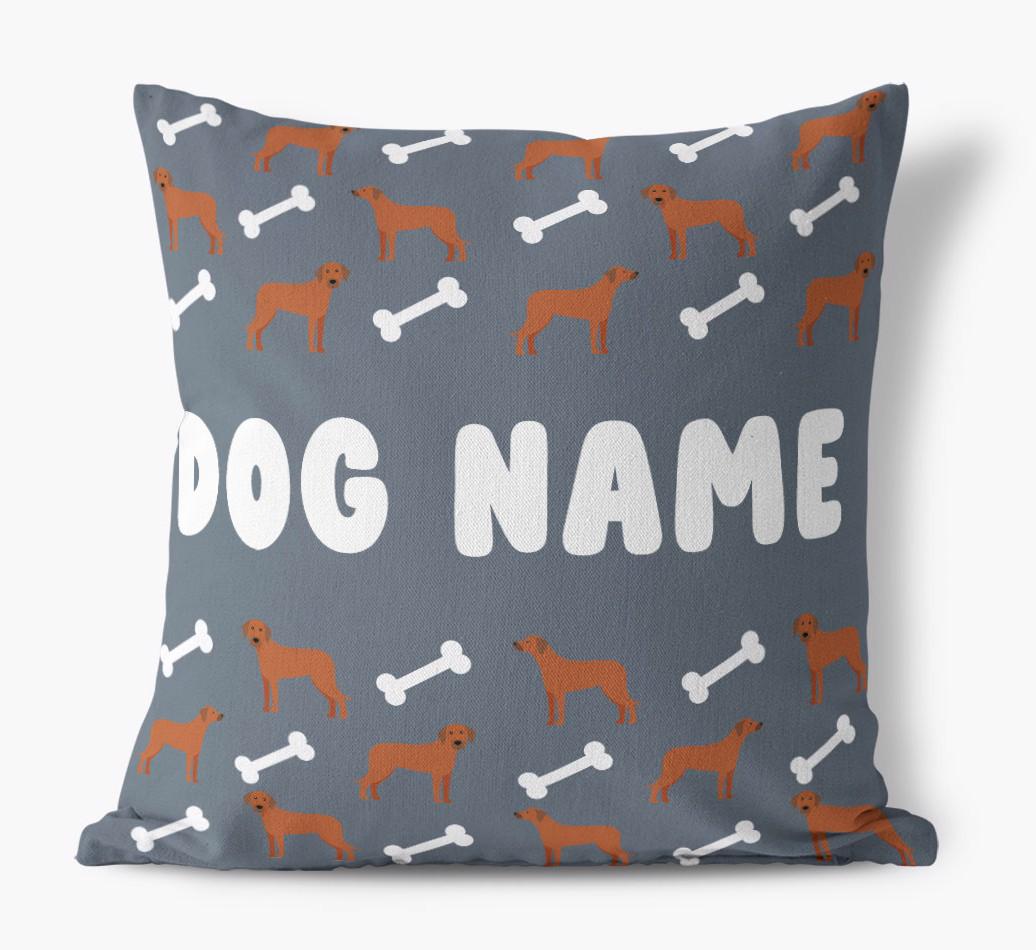 Bone Pattern: Personalized {breedFullName} Canvas Pillow