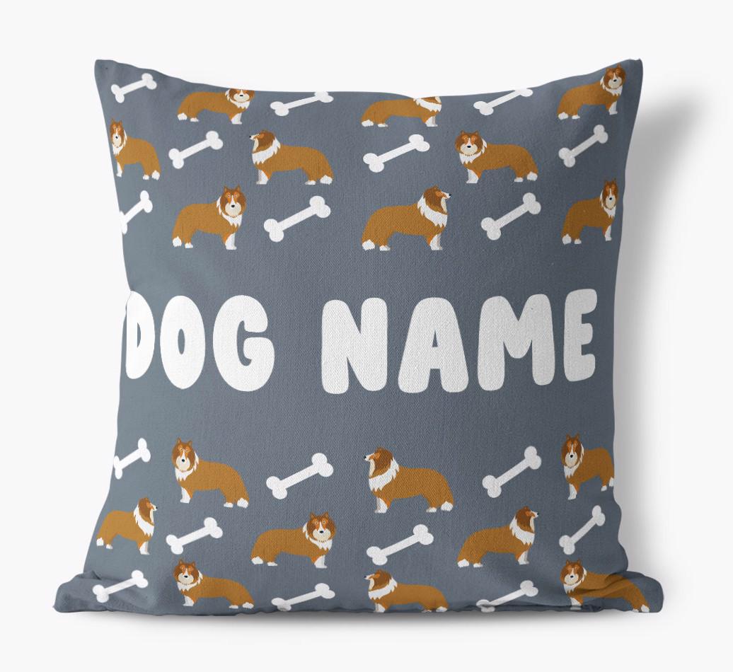 Bone Pattern: Personalized {breedFullName} Canvas Pillow