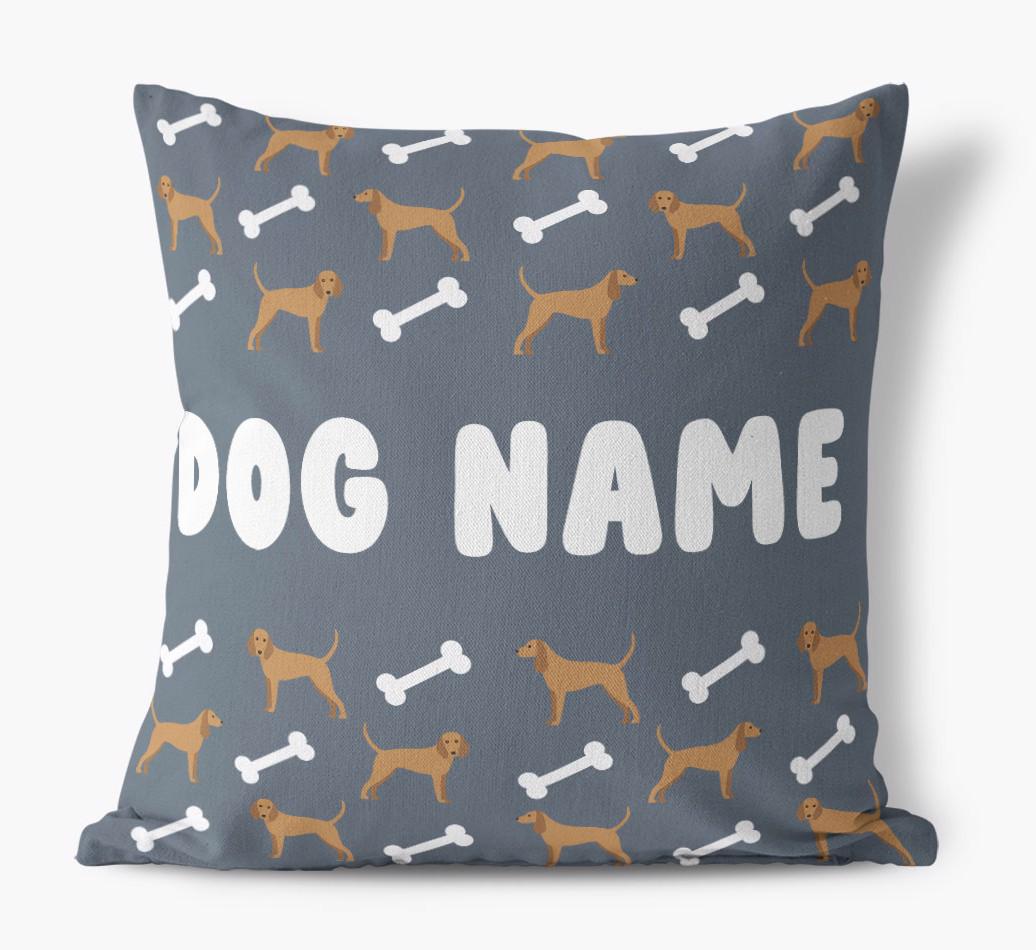 Bone Pattern: Personalized {breedFullName} Canvas Pillow