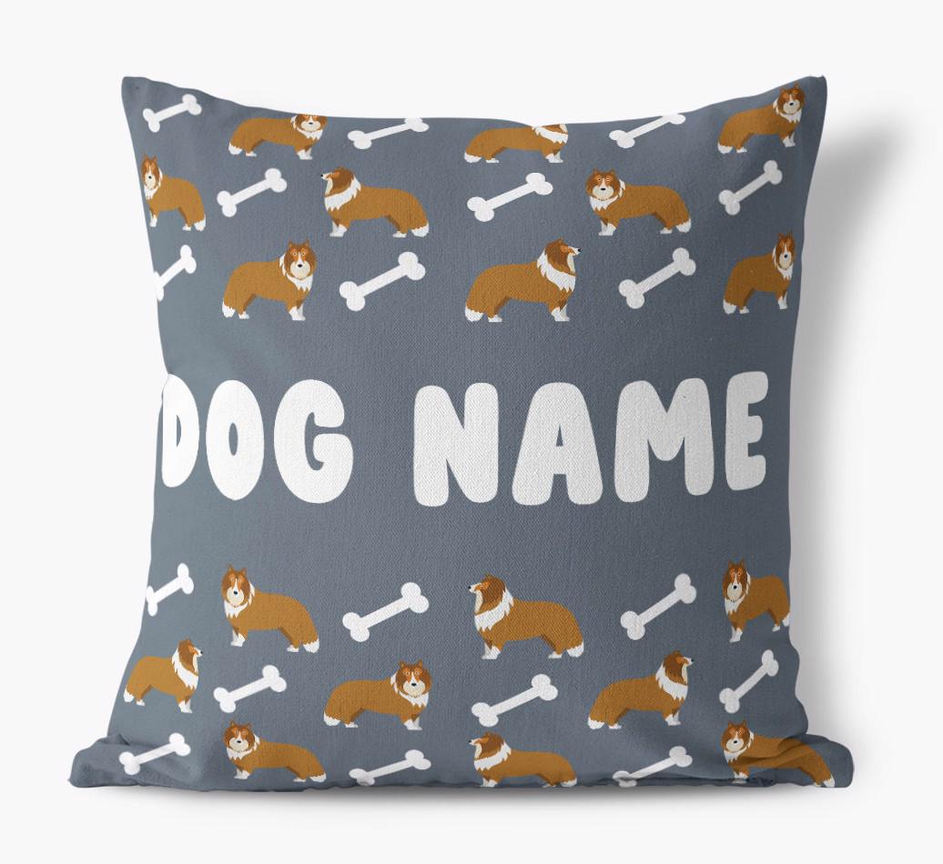 Bone Pattern: Personalized {breedFullName} Canvas Pillow