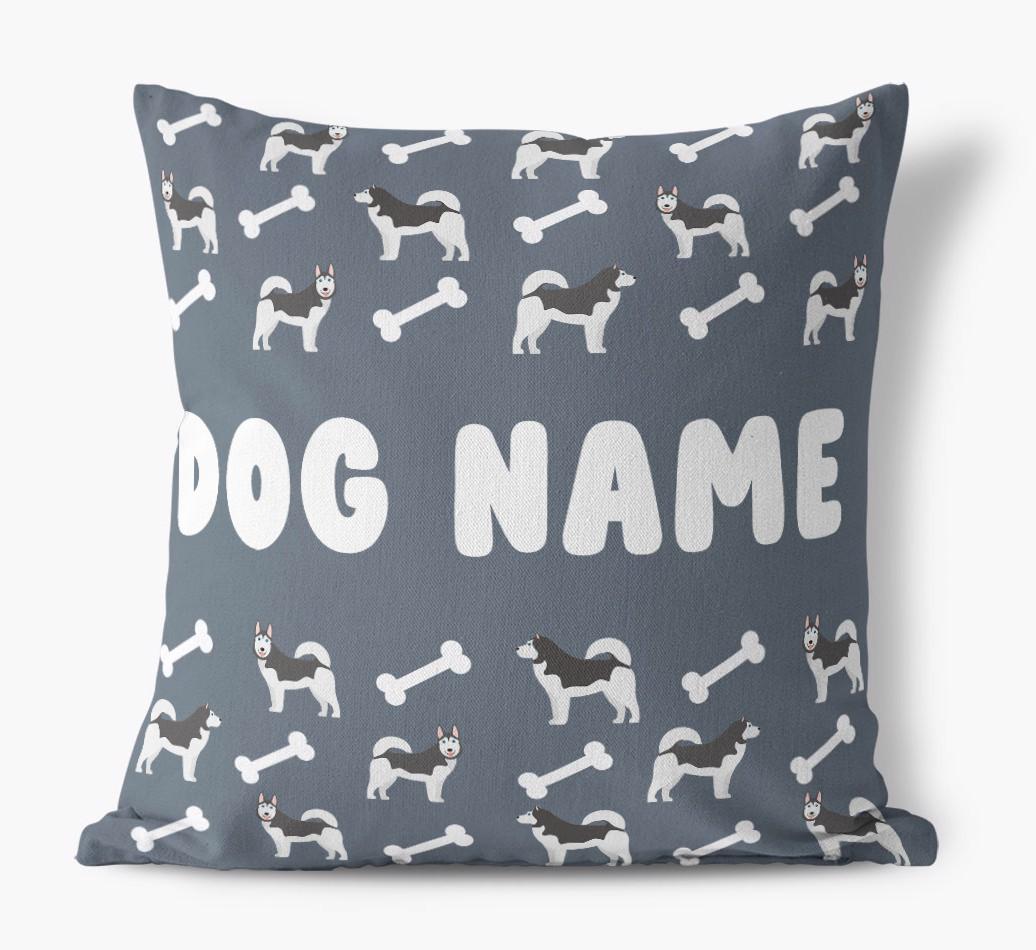 Bone Pattern: Personalized {breedFullName} Canvas Pillow