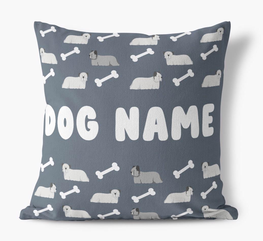 Bone Pattern: Personalized {breedFullName} Canvas Pillow