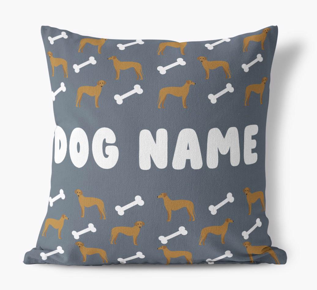 Bone Pattern: Personalized {breedFullName} Canvas Pillow
