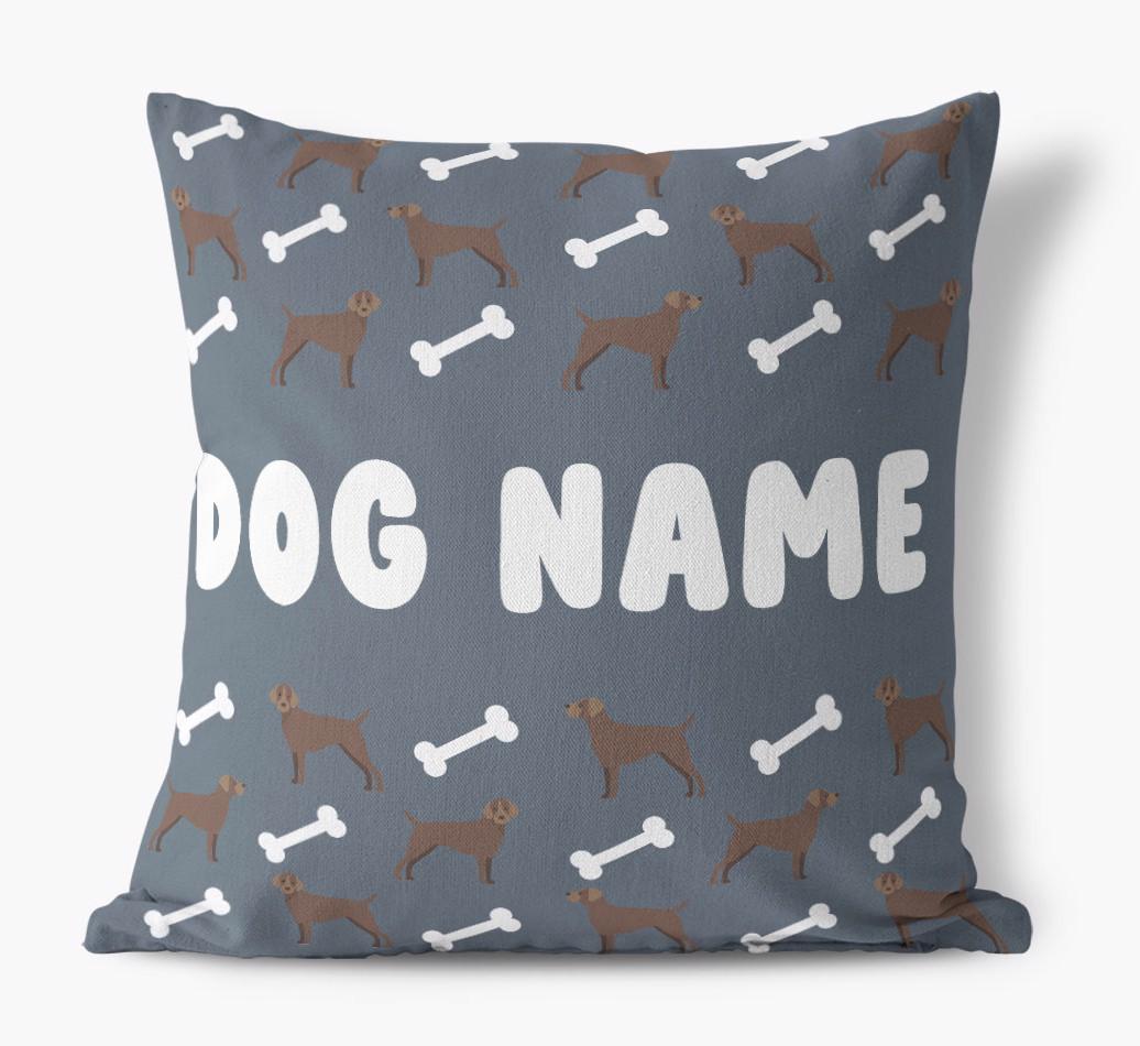 Bone Pattern: Personalized {breedFullName} Canvas Pillow