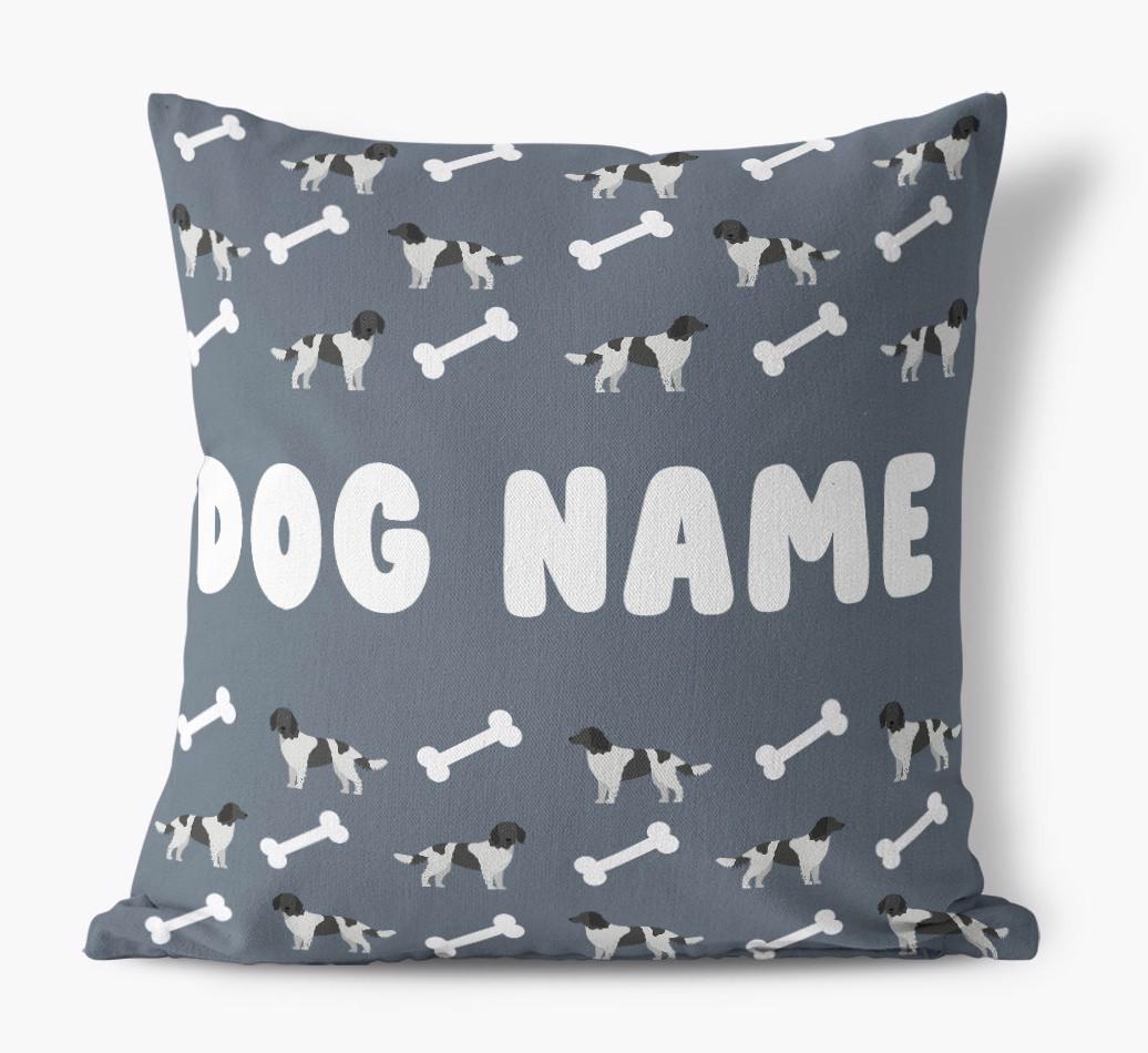 Bone Pattern: Personalized {breedFullName} Canvas Pillow