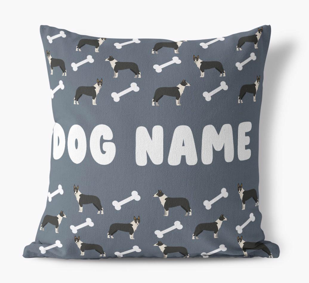 Bone Pattern: Personalized {breedFullName} Canvas Pillow