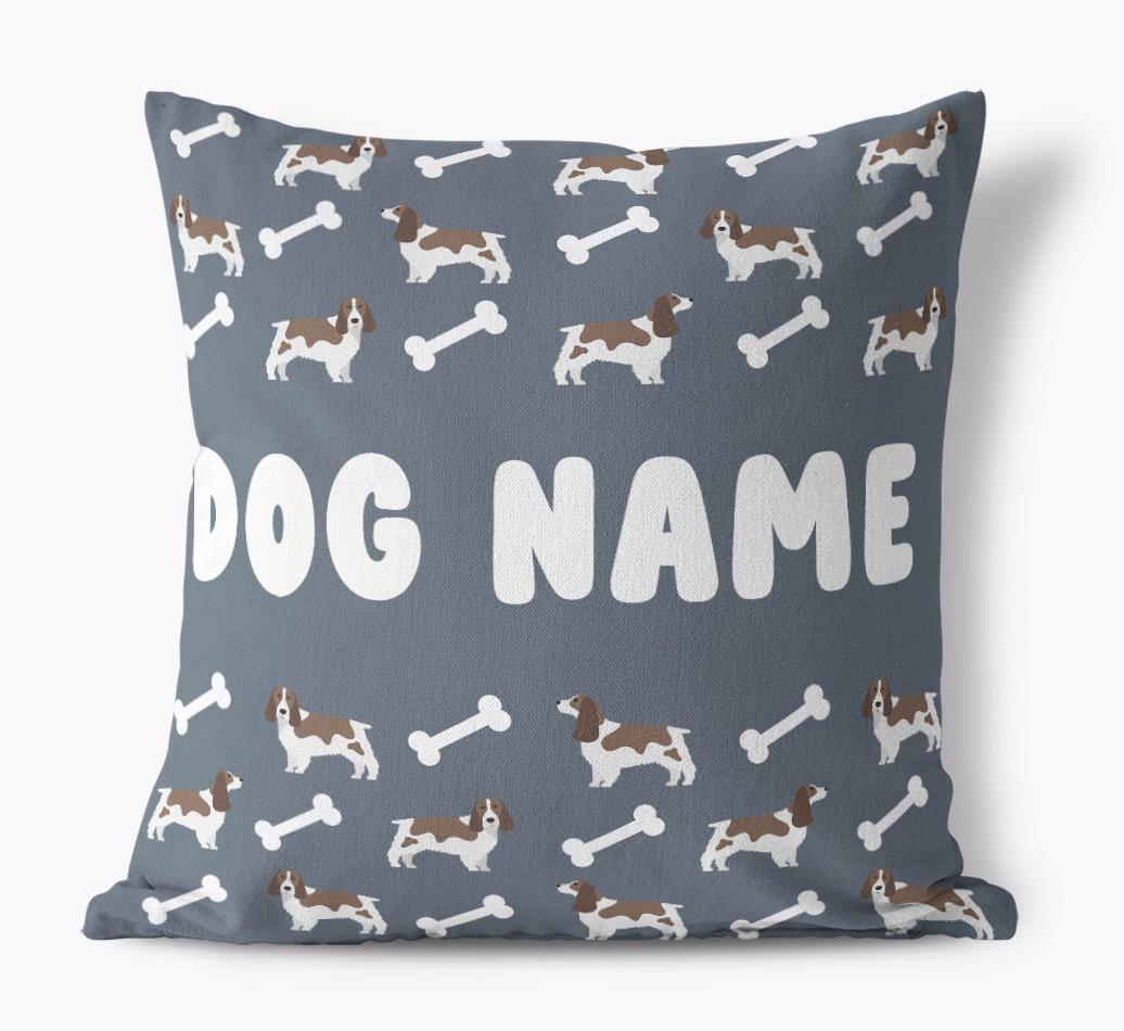 Bone Pattern: Personalized {breedFullName} Canvas Pillow