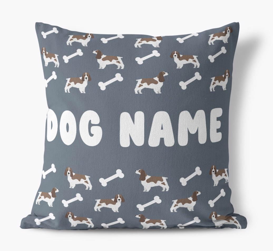 Bone Pattern: Personalized {breedFullName} Canvas Pillow