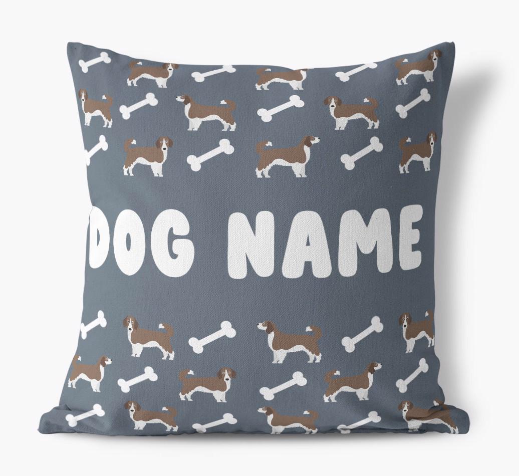 Bone Pattern: Personalized {breedFullName} Canvas Pillow