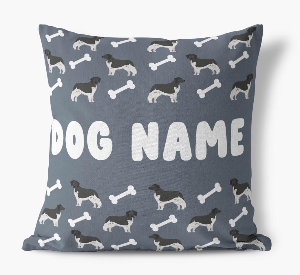 Bone Pattern: Personalized {breedFullName} Canvas Pillow