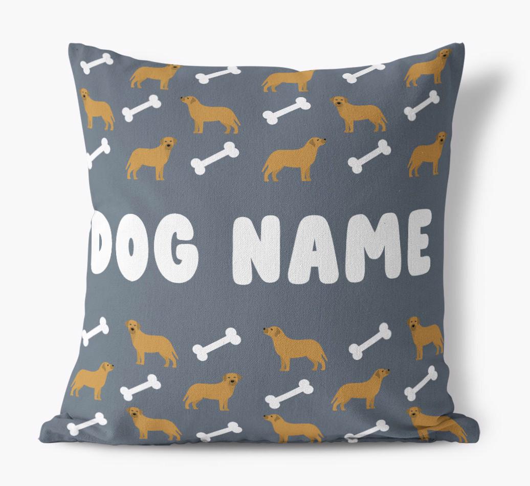 Bone Pattern: Personalized {breedFullName} Canvas Pillow