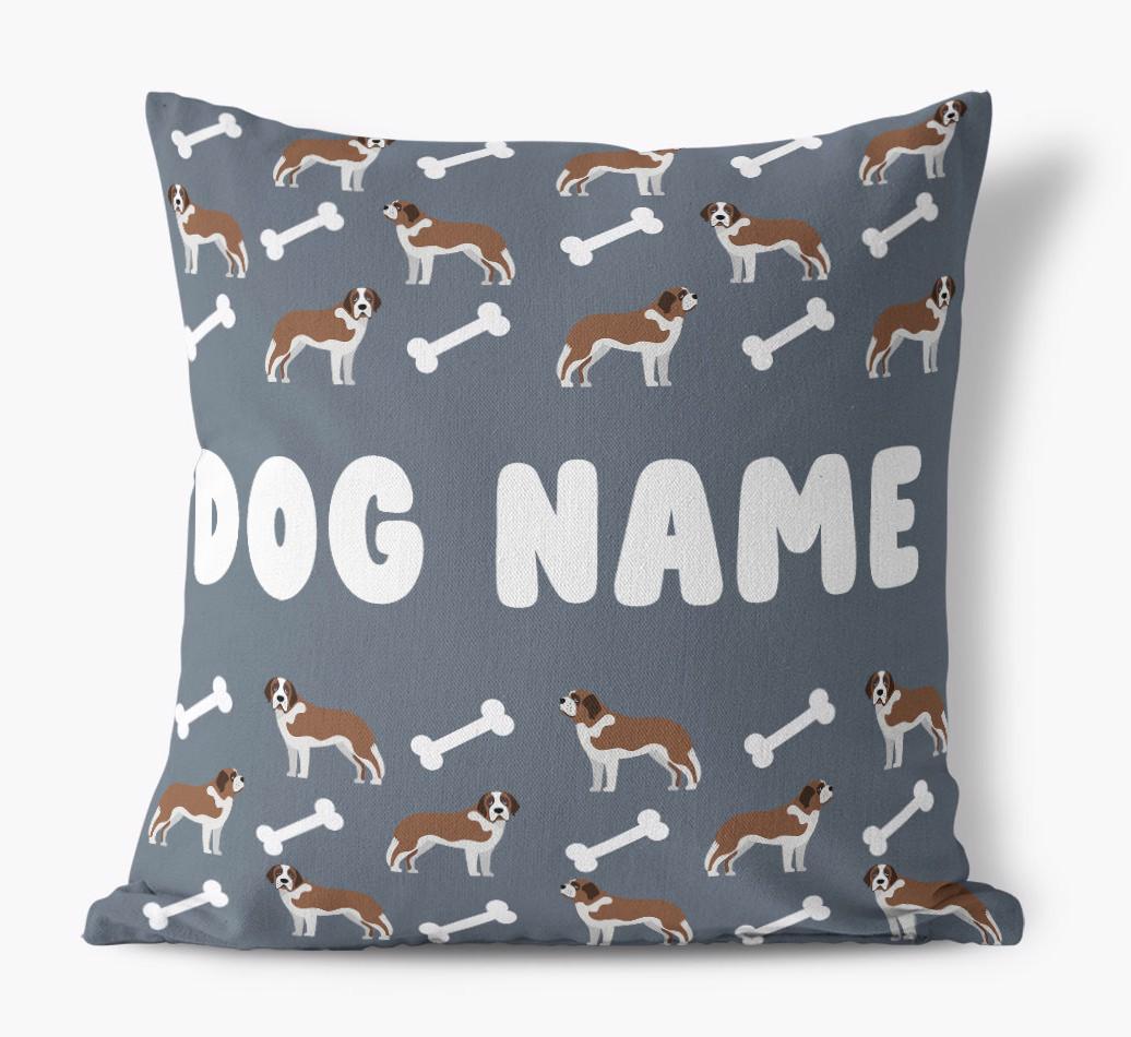 Bone Pattern: Personalized {breedFullName} Canvas Pillow