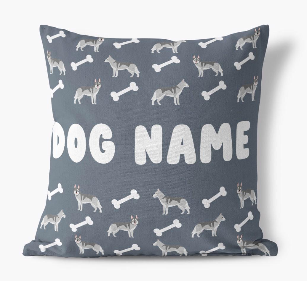 Bone Pattern: Personalized {breedFullName} Canvas Pillow