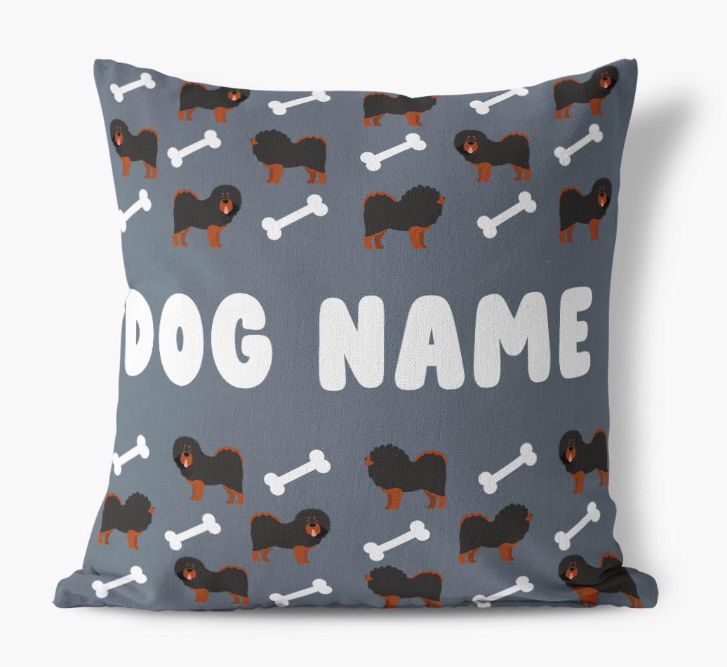 Bone Pattern: Personalized {breedFullName} Canvas Pillow