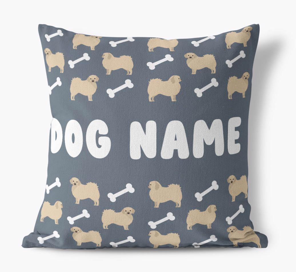 Bone Pattern: Personalized {breedFullName} Canvas Pillow