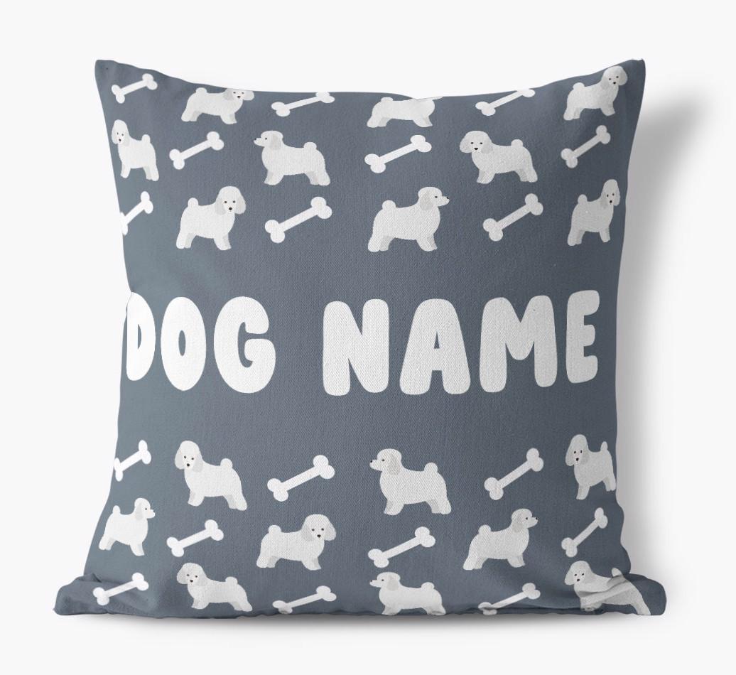 Bone Pattern: Personalized {breedFullName} Canvas Pillow