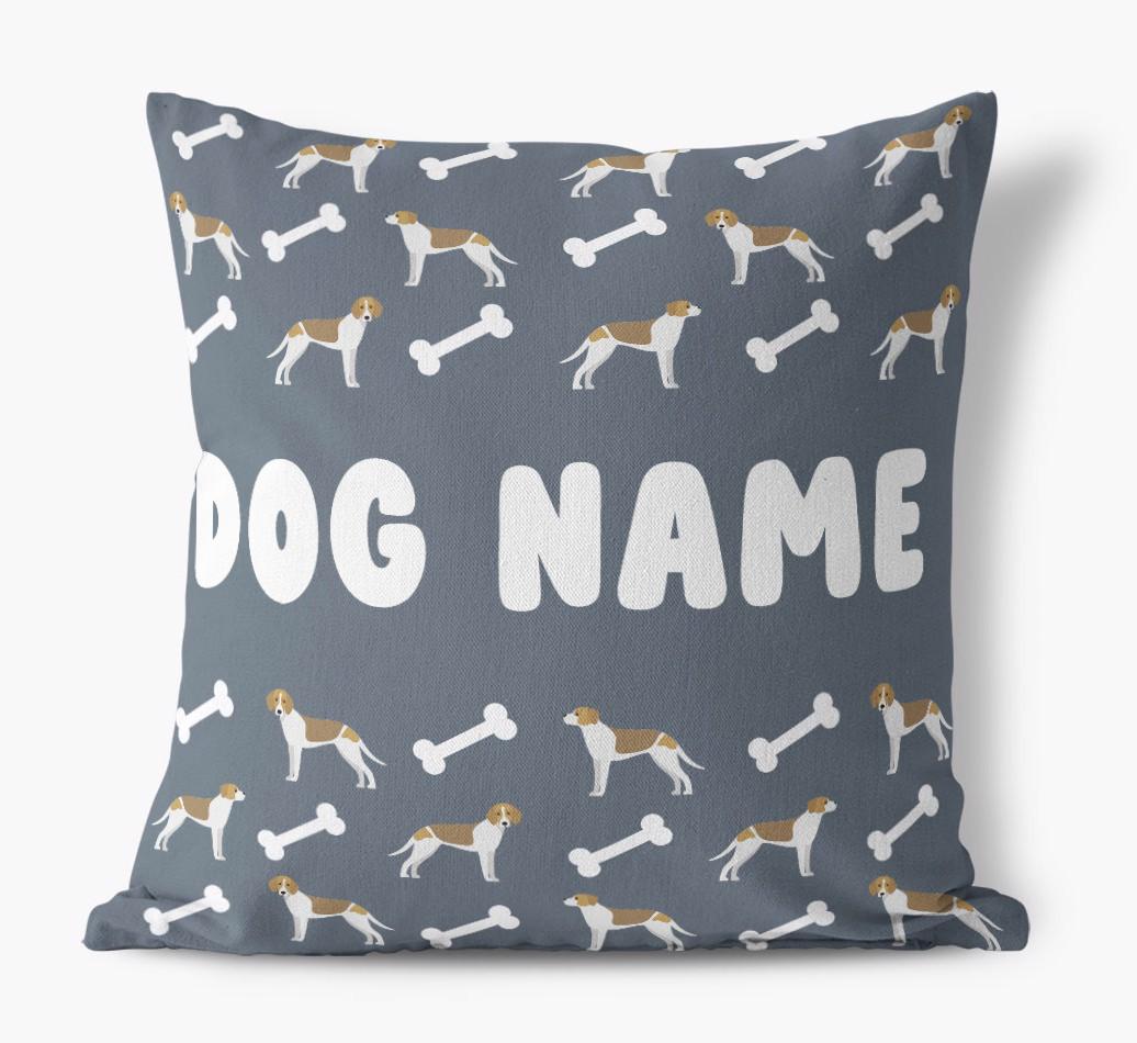 Bone Pattern: Personalized {breedFullName} Canvas Pillow