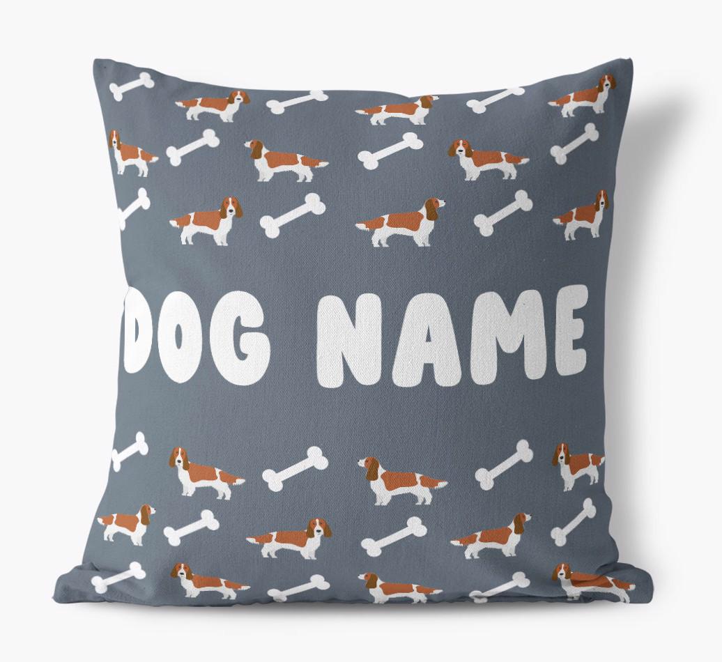 Bone Pattern: Personalized {breedFullName} Canvas Pillow