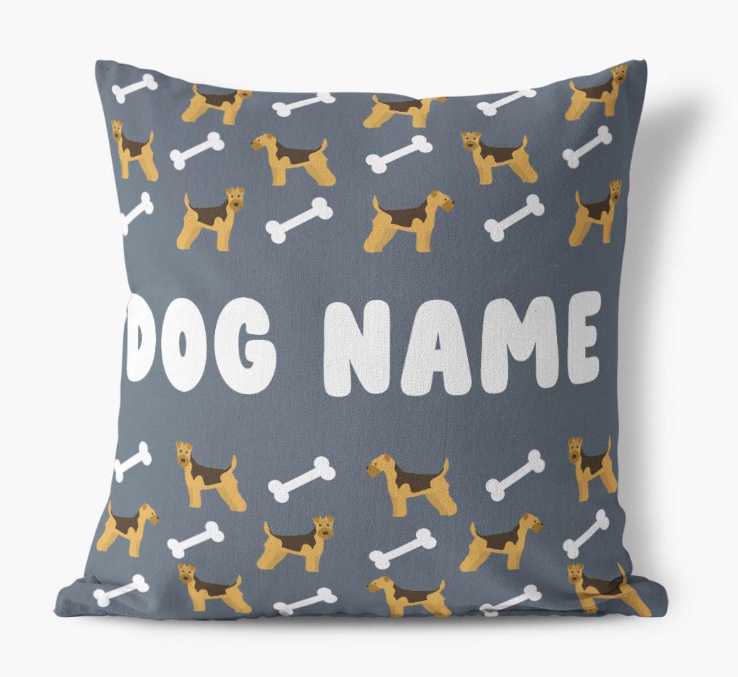 Bone Pattern: Personalized {breedFullName} Canvas Pillow