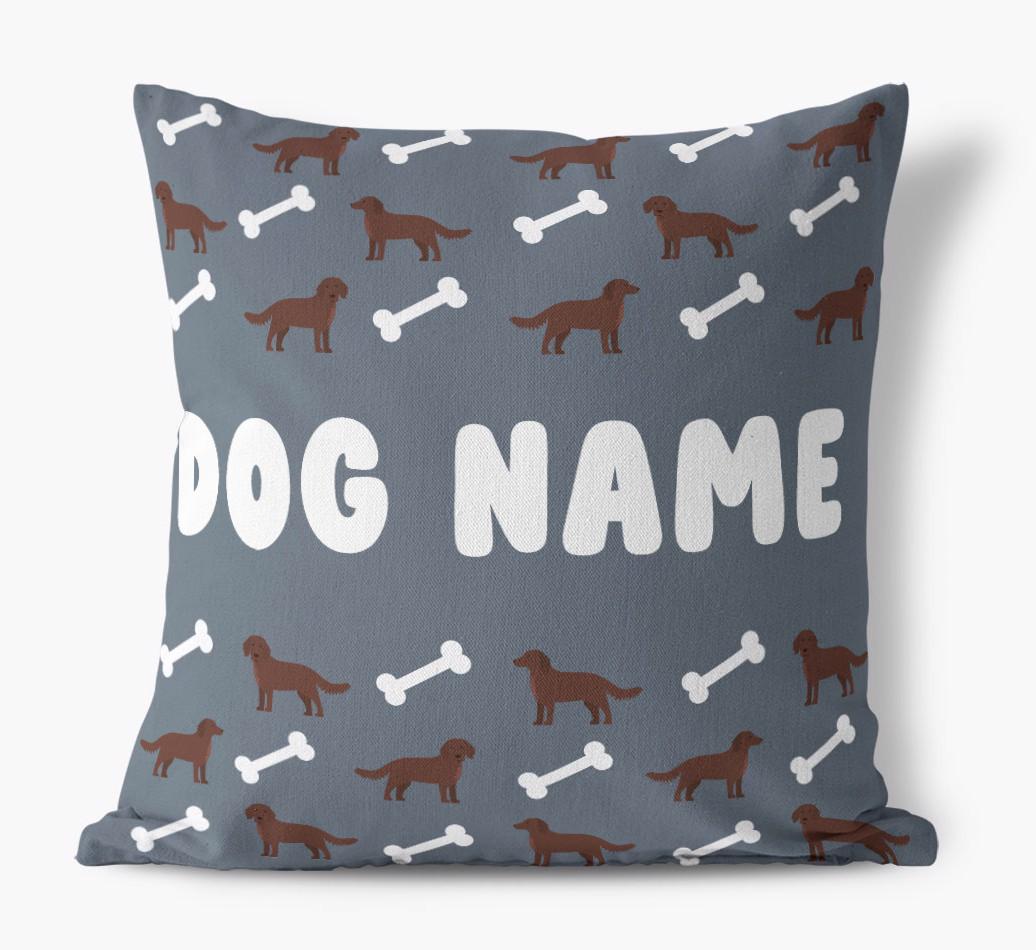 Bone Pattern: Personalized {breedFullName} Canvas Pillow